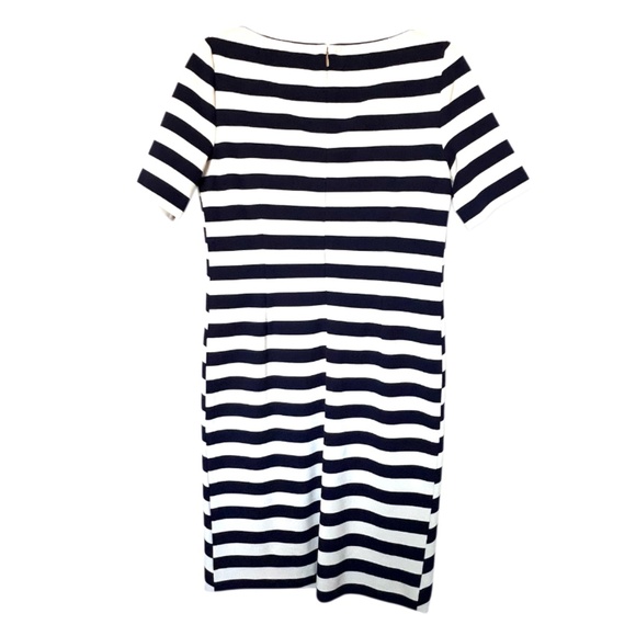 Tory Burch Augusta Blue and White Striped Short-Sleeve Sheath Dress Size L - Picture 7 of 14